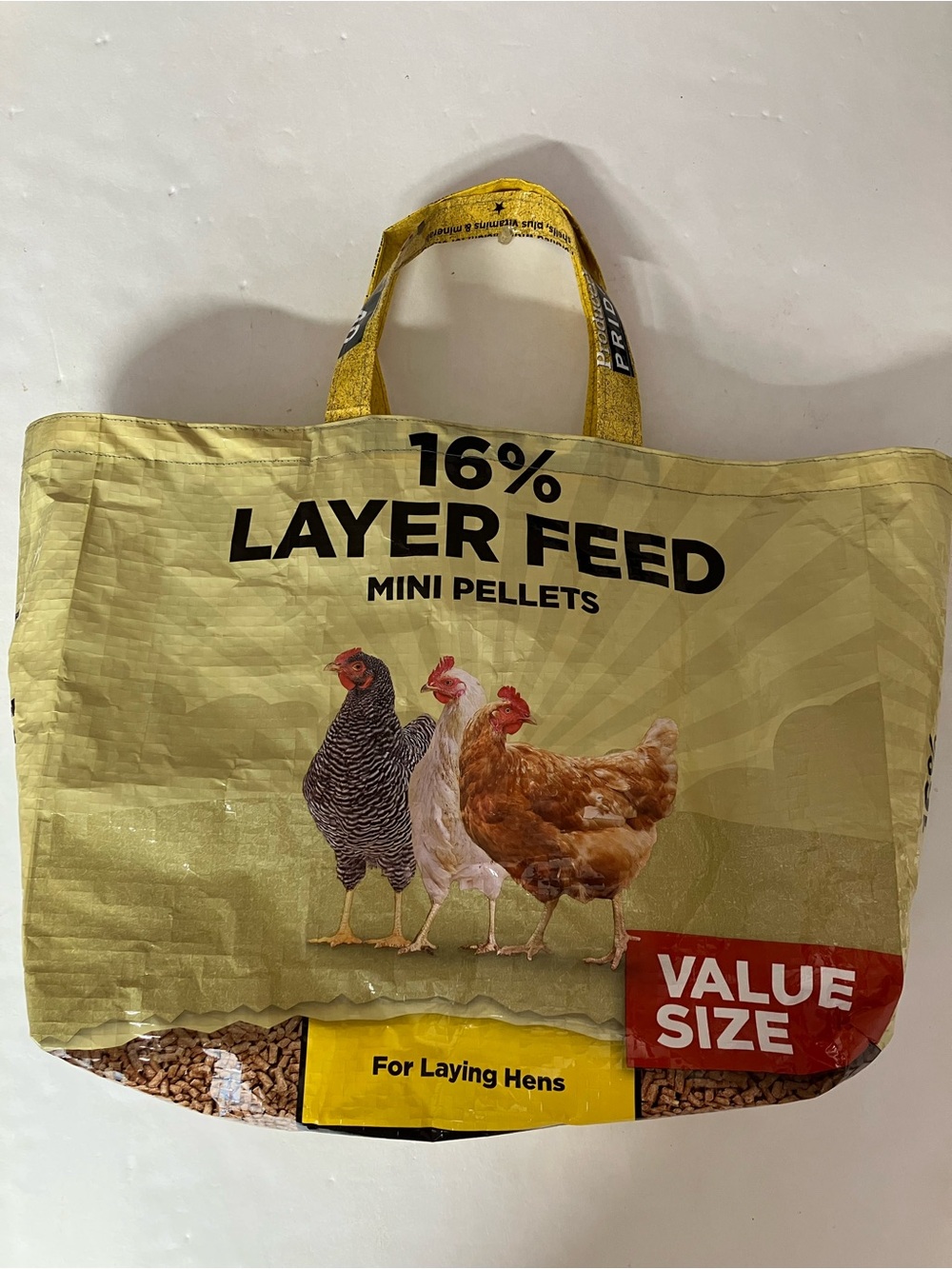 Animal Feed Sac Tote/Storage Bag/Handmade/Upcycled/Sustainable/Poultry Theme